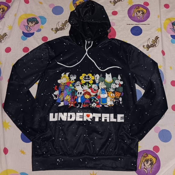 Undertale All Over Print Hoodie Hooded Sweatshirt Role Playing Video Game - Picture 1 of 7